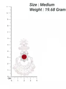 Sangria Silver Plated Artificial Stones And Beads Contemporary Shaped Chandbalis