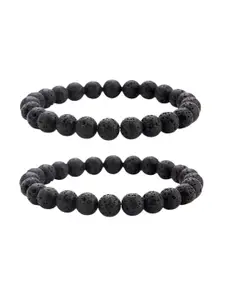 Sukhad Set of 2 Beads Beaded Elasticated  Bracelets