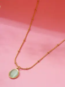 Bishty Fashion Gold-Plated Oval Pendants with Chains