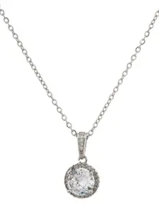 Bishty Fashion Rhodium-Plated Circular Pendants with Chains