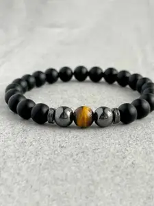 Sukhad Tigers Eye & Tourmaline Beaded Elasticated Bracelet