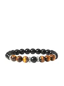 Sukhad Set Of 2 Tiger Eye Beaded Elasticated Bracelets