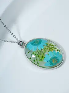 Bishty Fashion Silver-Plated Floral Pendants with Chains