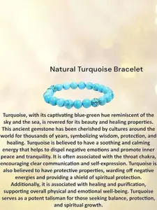 Sukhad Turquoise Stone Beaded Elasticated Bracelet