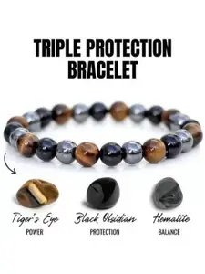 Sukhad Women Set Of 2 Crystal Beaded Elasticated Bracelet