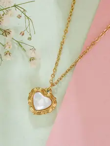 Bishty Fashion Gold-Plated Heart Shaped Pendants with Chains