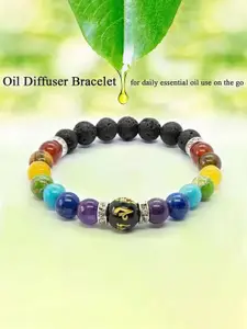 Sukhad 7 Chakra Crystals Studded Elasticated Bracelet