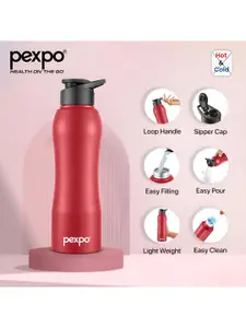Pexpo Red Single Stainless Steel Water Bottle