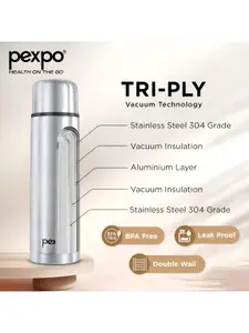 Pexpo Silver-Toned Single Stainless Steel Water Bottle