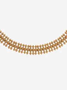 Kushal's Fashion Jewellery Gold-Plated Stone Studded Antique Necklace