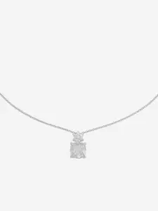 Kushal's Fashion Jewellery Rhodium-Plated Contemporary Pendants with Chains