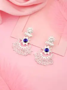 Anouk SIlver-Plated Artificial Stones and Beads Contemporary Drop Earrings