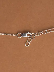 PALMONAS Rhodium-Plated Cubic Zirconia Stone Studded Pendant With Chain