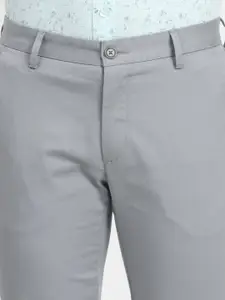 JADE BLUE Men Solid Slim Fit Casual Trousers