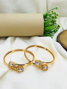 Anouk Set Of 2 18k Gold-Plated American Diamond Kada Bracelet