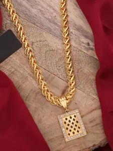 Anouk Gold-Plated Square Shaped Pendants With Chains