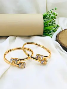 Anouk Set Of 2 18k Gold-Plated American Diamond Kada Bracelet