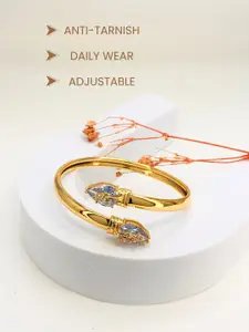 Anouk 18k Gold-Plated American Diamond Kada Bracelet