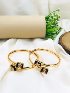 Anouk Set Of 2 18k Gold-Plated American Diamond Kada Bracelet