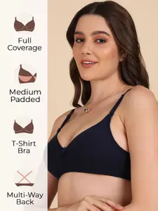 DressBerry Women Pack of 2 Solid Full Coverage Lightly Padded Bra