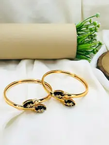 Anouk Set Of 2 18k Gold-Plated American Diamond Kada Bracelet