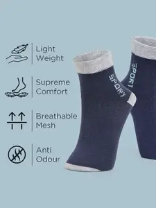 MJE Unisex Pack Of 5 Printed Anti-Odour Ankle-Length Socks