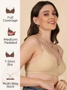 DressBerry Women Pack of 2 Solid Full Coverage Lightly Padded Bra