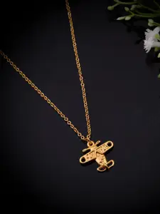 Anouk Gold-Plated Contemporary Pendants with Chains