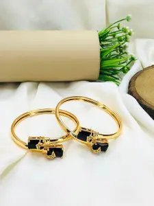 Anouk Set Of 2 18k Gold-Plated American Diamond Kada Bracelet