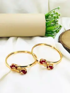 Anouk Set Of 2 18k Gold-Plated American Diamond Kada Bracelet