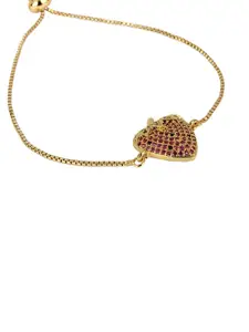 CORSICA Women Brass Enamelled Gold-Plated Charm Bracelet