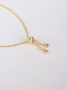 CORSICA Women Brass Cubic Zirconia Gold-Plated Charm Bracelet