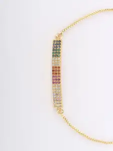 CORSICA Women Brass Cubic Zirconia Handcrafted Gold-Plated Charm Bracelet