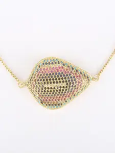 CORSICA Women Brass Cubic Zirconia Gold-Plated Charm Bracelet