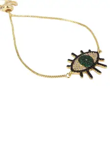 CORSICA Women Brass Enamelled Gold-Plated Charm Bracelet