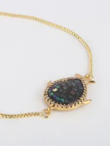 CORSICA Women Brass Cubic Zirconia Charm Bracelet