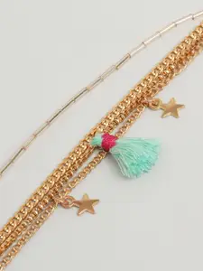 CORSICA Women Brass Rose Gold-Plated Multistrand Bracelet