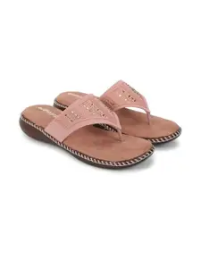 ORTHO JOY Women Pink Flip Flops