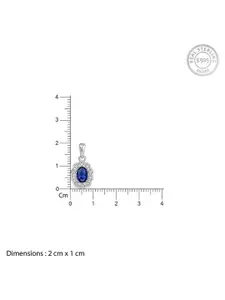 GIVA Royal Halo 925 Sterling Silver-Plated Zircon Oval Pendants With Link Chain