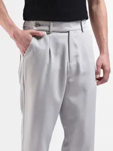 The Indian Garage Co Men Loose Tapered Fit Solid Smart Casual Gurkha Pants