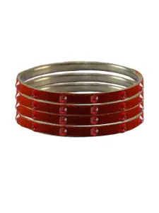 Vidhya Kangan Orange Stone Stud Brass Bangle