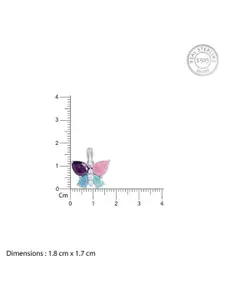 GIVA 925 Sterling Silver-Plated Zircon Colourful Butterfly Pendants With Link Chain