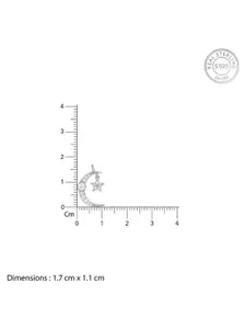 GIVA Silver Crescent Moon Star Pendant with Link Chain