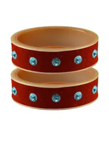 Vidhya Kangan Orange Stone Stud Acrylic Bangle