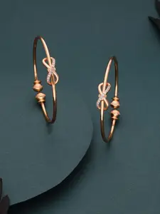 Anouk Gold-Plated Artificial Stones Studded And Beaded Circular Shaped Bracelet