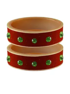 Vidhya Kangan Orange Stone Stud Acrylic Bangle