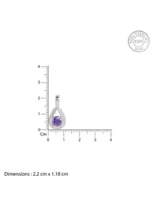 GIVA 925 Silver Rhodium-Plated Teardrop Shaped Blissful Azure Pendant With Link Chain