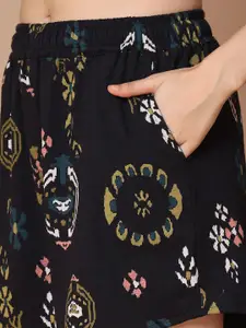 TAG 7 Pack Of 2 Women Ethnic Printed Lounge Shorts