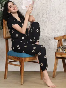 Boston Club  Women Printed Night suit T-shirt With Pyjama