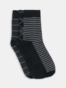 BYFORD by Pantaloons Men Pack Of 3 Striped Ankle-Length Socks